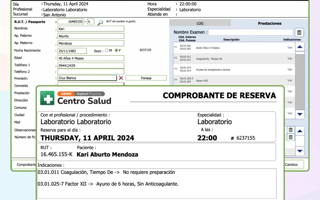 Selección Rápida de Examenes en Agenda