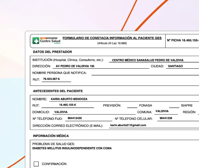 Actualización del Formulario GES para las acreditaciones 2024.