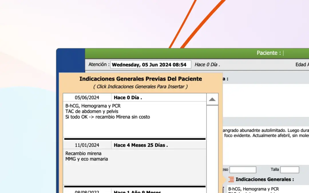 Presentamos la nueva Ficha con Indicaciones Generales Previas, diseñada para acceder y reutilizar indicaciones de consultas anteriores en la atención actual.